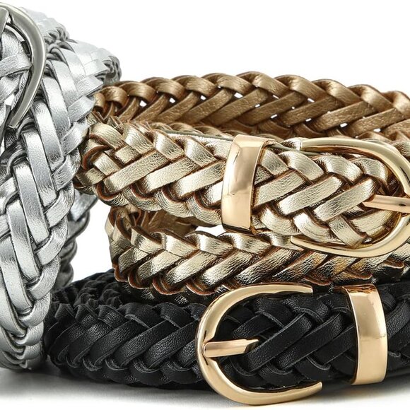 Thin Braided Belts for Women Classic Waist Belt Skinny Woven Strap for Jeans Pan - Picture 6 of 6